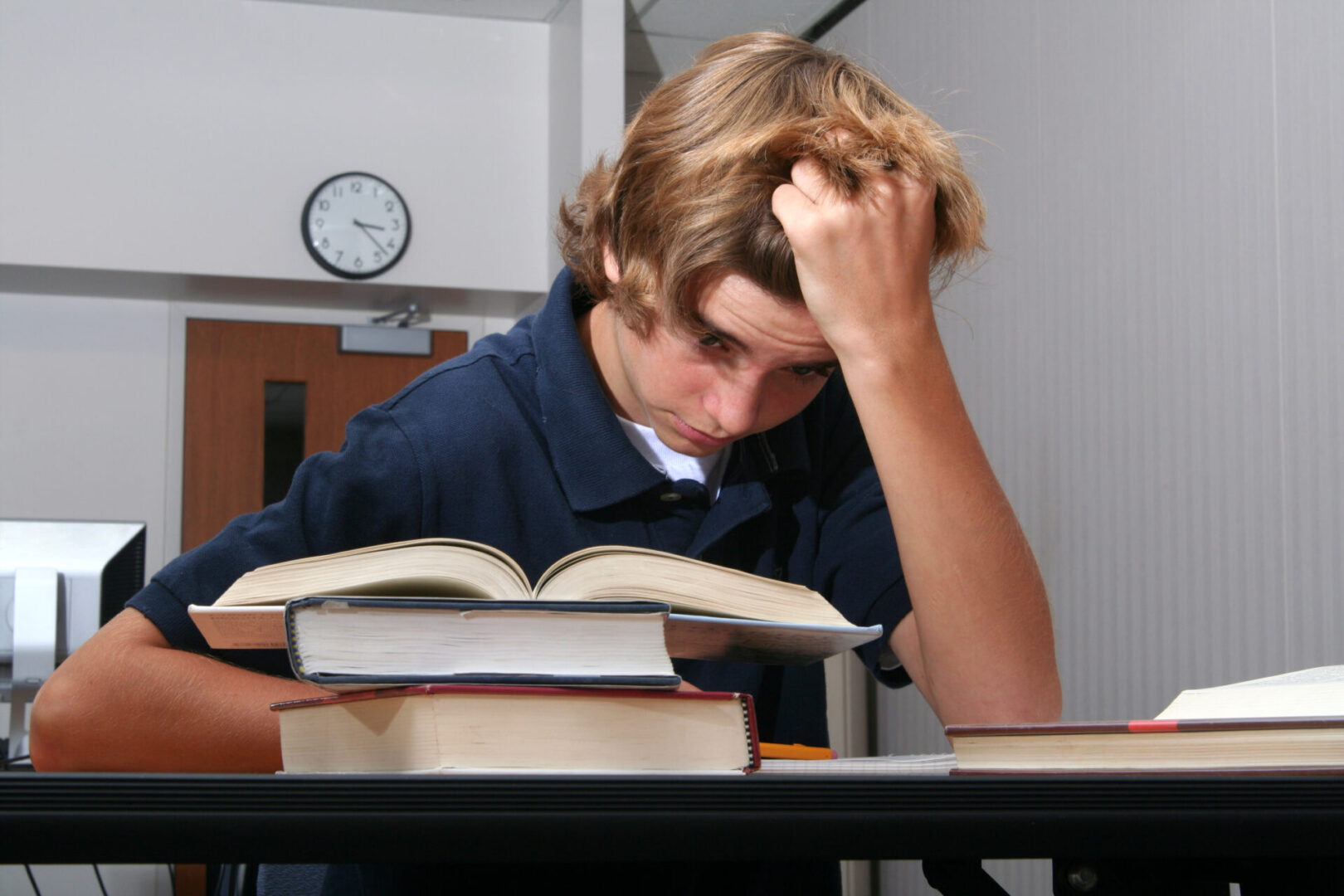 Frustrated student fed up with school work